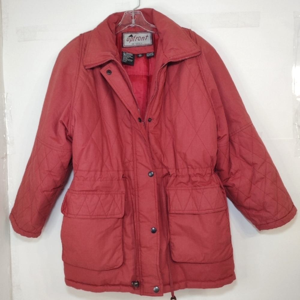 Upfront Vintage Women's Quilted Red/Terracotta Jacket Size (S)